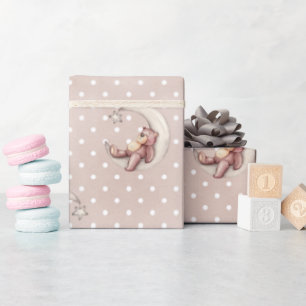 Papier Cadeau Aquarelle mignonne Papier d'enveloppement d'ours p