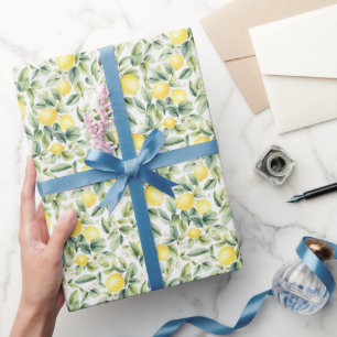 Papier Cadeau Aquarelle moderne Motif jaune citron
