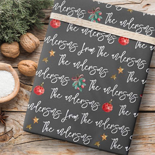 Papier Cadeau Aquarelle moderne Noël Motif personnalisé
