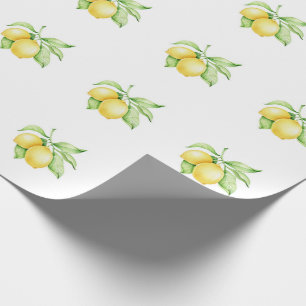Papier Cadeau Aquarelle Motif citron simple
