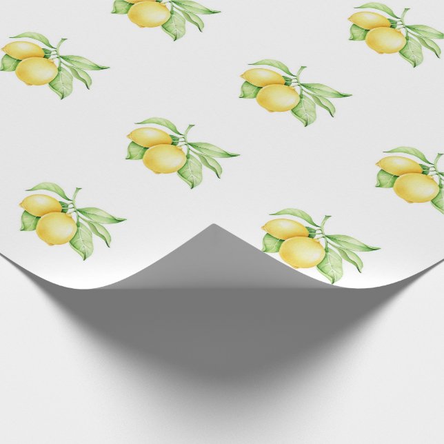 Papier Cadeau Aquarelle Motif citron simple (Coin)