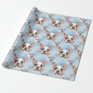 Papier Cadeau Aquarelle Motif de Bulldog