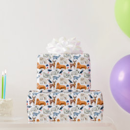 Papier Cadeau Aquarelle Motif de l'Arctique Animaux polaires Sce