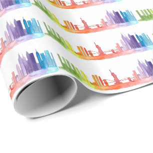 Papier Cadeau Aquarelle motif de NEW YORK