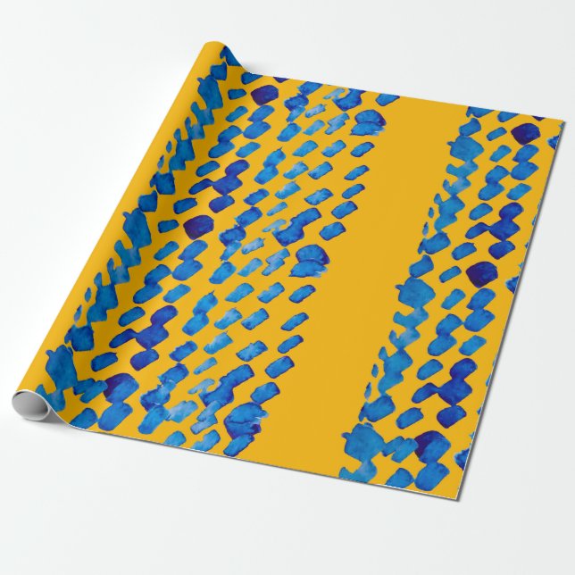 Papier Cadeau Aquarelle motif transparent avec taches abstraites (Déroulé)