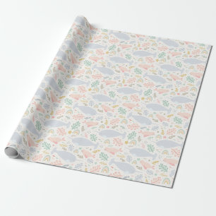 Papier Cadeau Aquarelle Narwhal et Motif de phoque