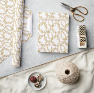 Papier Cadeau Aquarelle Noël Champagne Ovales