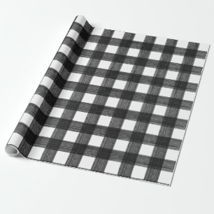 Papier Cadeau Aquarelle noire et blanche plaquée de buffle
