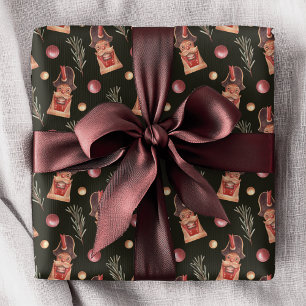 Papier Cadeau Aquarelle Nutcracker Pine Noël