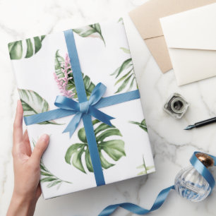 Papier Cadeau Aquarelle Papier d'emballage Feuille tropicaux
