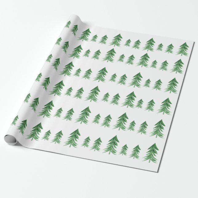 Papier Cadeau Aquarelle Papier d'enveloppement de l'arbre de Noë (Déroulé)