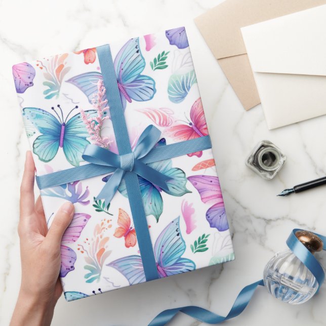 Papier Cadeau Aquarelle papillon (Cadeaux)