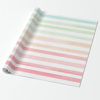 Papier Cadeau Aquarelle Pastel Arc-en-ciel papier rayé 2