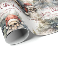 Aquarelle Père Noël Skuls Noël gothique