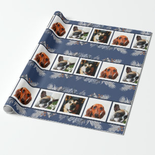 Papier Cadeau Aquarelle photo animal thème hiver