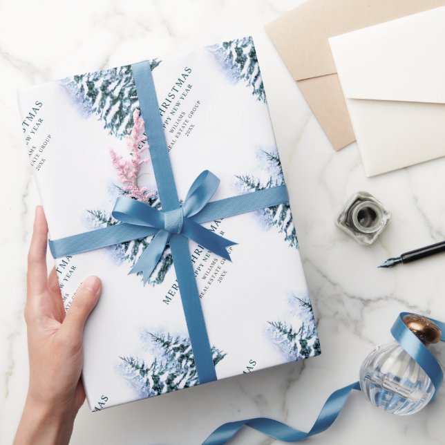 Papier Cadeau Aquarelle Pine Cônes Noël Arbre de Noël (Cadeaux)