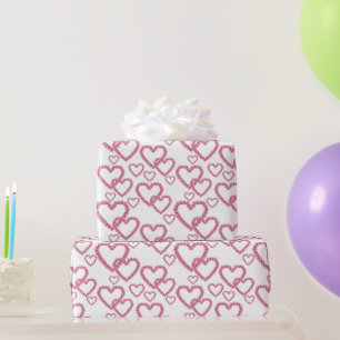 Papier Cadeau Aquarelle Pink Peony Hearts