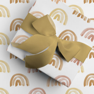 Papier Cadeau Aquarelle Rainbow Rows en jaune