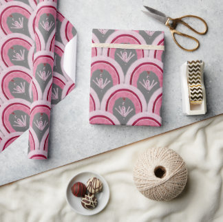Papier Cadeau Aquarelle Rose Classique Dessinée à la Main