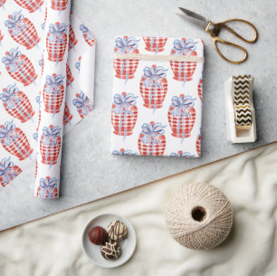 Papier Cadeau Aquarelle Rouge Blanc & Bleu Patriotique Ginger Ja