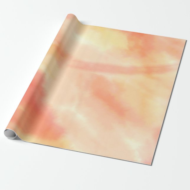 Papier Cadeau Aquarelle rustique Rouge, orange et jaune (Déroulé)