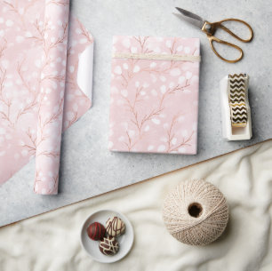 Papier Cadeau Aquarelle Snowdrops Pink/Copper ID726