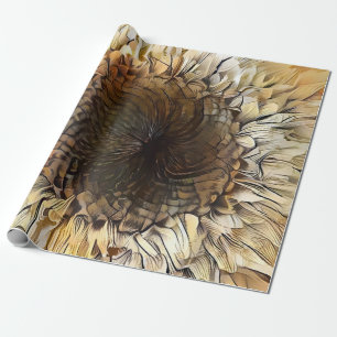 Papier Cadeau Aquarelle Tigre Tournesol collection élégante