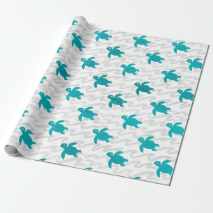 Papier Cadeau Aquarelle Tortue marine Shibori Wave