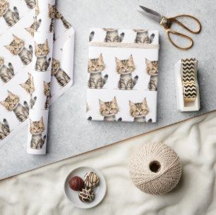 Papier Cadeau Aquarelle Tortue Shell Kitten