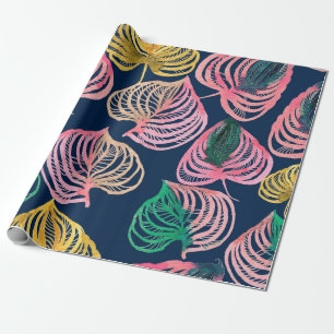 Papier Cadeau Aquarelle transparente motif floral branches