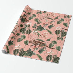 Papier Cadeau Aquarelle tropicale exotique motif avec orchidée, 