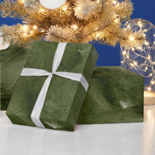 Papier Cadeau Aquarelle Vert moderne Motif de Noël