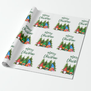 Papier Cadeau Aquarelle vert pour le script de brosse Arbres