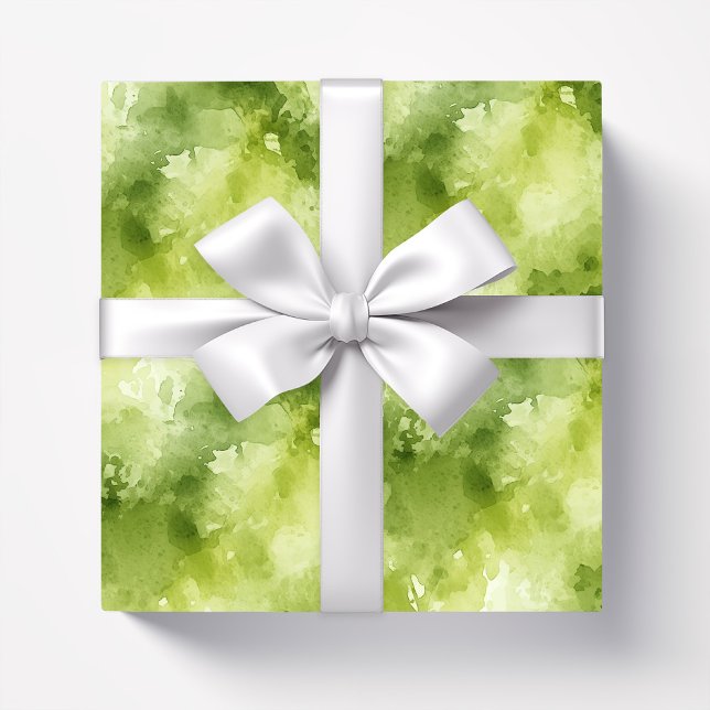 Papier Cadeau Aquarelle verte de chaux Abstraite (Créateur téléchargé)