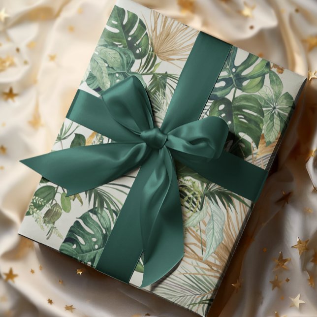 Papier Cadeau Aquarelle verte Papier d'enveloppement Feuille tro (Créateur téléchargé)