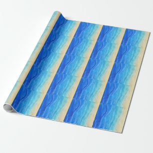 Papier Cadeau Aquarelle vue mer et plage.