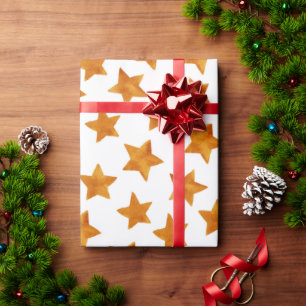 Papier Cadeau Aquarelle Whimsical Stars Motif