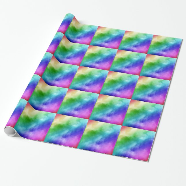 Papier Cadeau Aquarelles Rainbow (Déroulé)