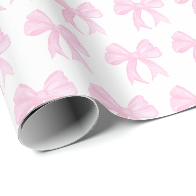 Papier Cadeau Aquarelles roses Preppy (Coin rond)