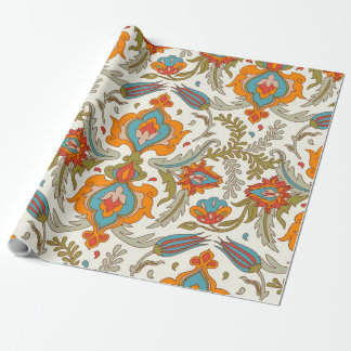 Papier Cadeau Arabe Boho élégant Floral Peacock marocain