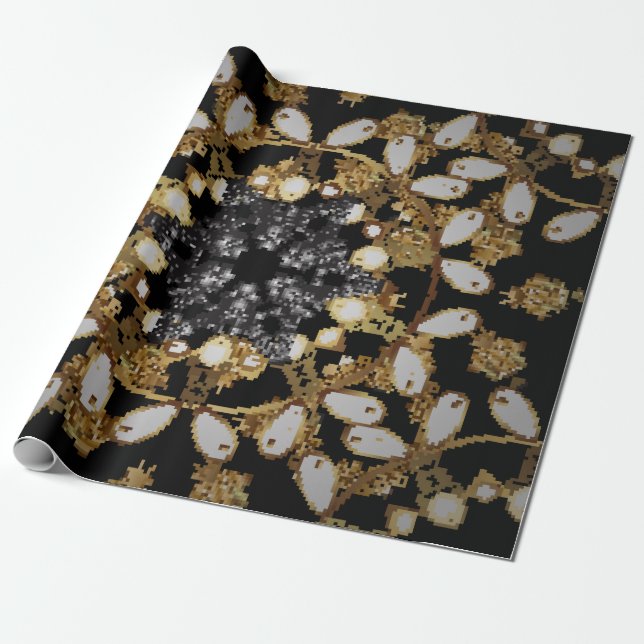 Papier Cadeau arabesques de style oriental. Vintage. Dentelle br (Déroulé)