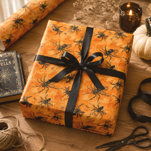 Papier Cadeau Araignées gothiques Halloween effrayantes et inqui