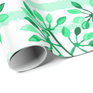 Papier Cadeau Arborescence avec feuilles
