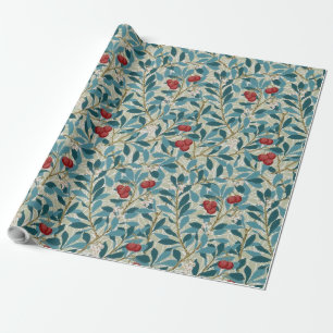 Papier Cadeau Arbre à baie rouge, William Morris