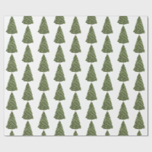 Papier Cadeau Arbre à pin vert Noël