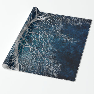 Papier Cadeau Arbre argenté de minuit - peuplier noir