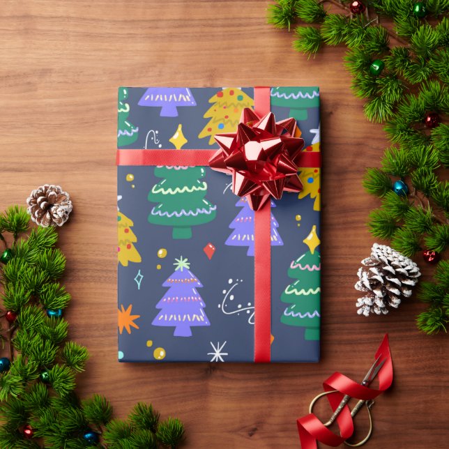 Papier Cadeau Arbre de Noël (Cadeau de vacances)