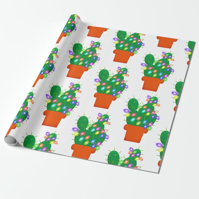 Papier Cadeau arbre de Noël de cactus (Déroulé)