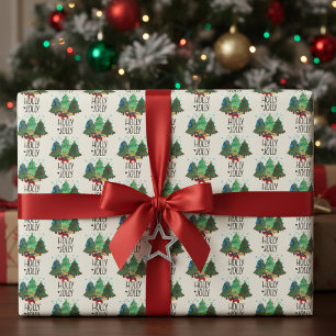 Papier Cadeau Arbre de Noël de joueur joyeusement festif