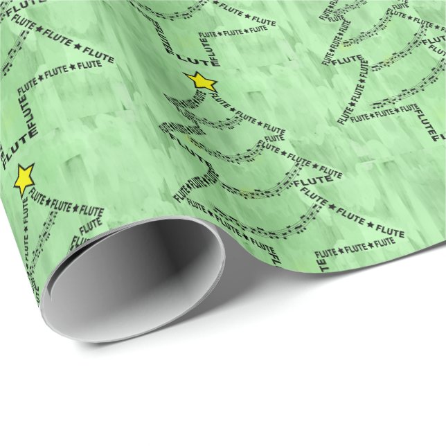 Papier Cadeau Arbre de Noël de l'arbre de Noël du texte de fluid (Coin rond)
